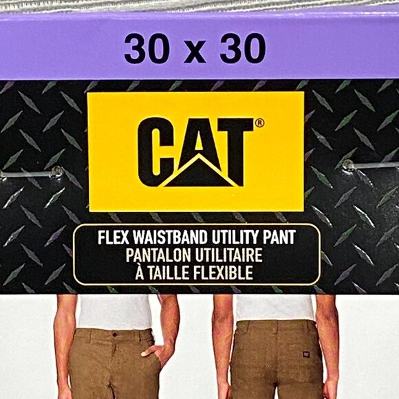 CAT Caterpillar Utility Work Pants Mens 30 x 30 Brown Flex Waistband Cell Pocket - Picture 4 of 15